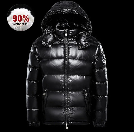 Glossy Black Twin Down Jackets