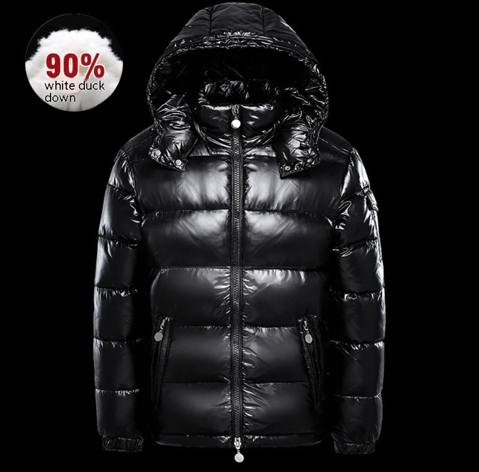Glossy Black Twin Down Jackets