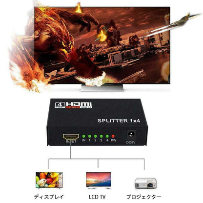 4K HDMI 4-Port Hub &amp; Amplifier - 1 In 4 Out