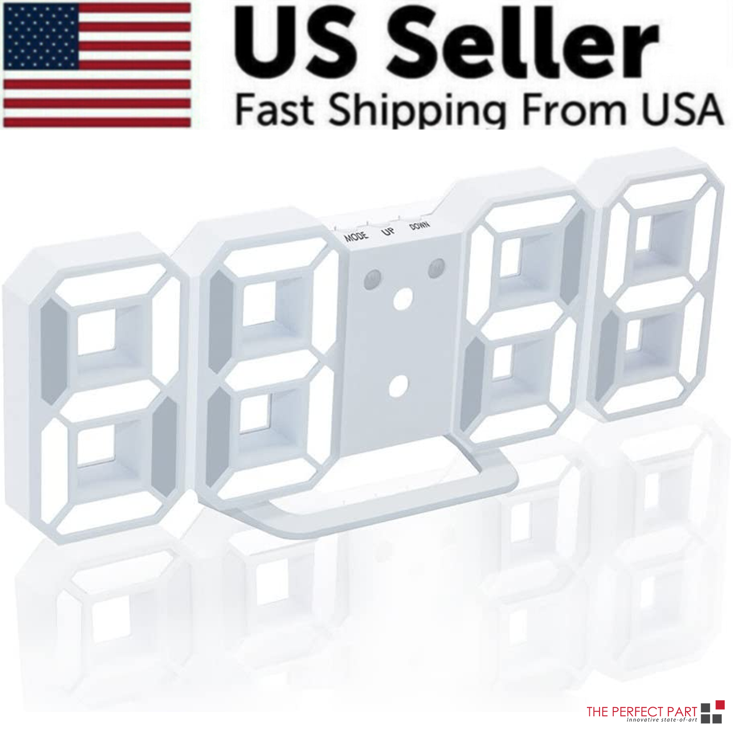 3D LED Digital Wall Clock with USB