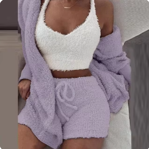 Lux Plush 3-Piece Loungewear Set
