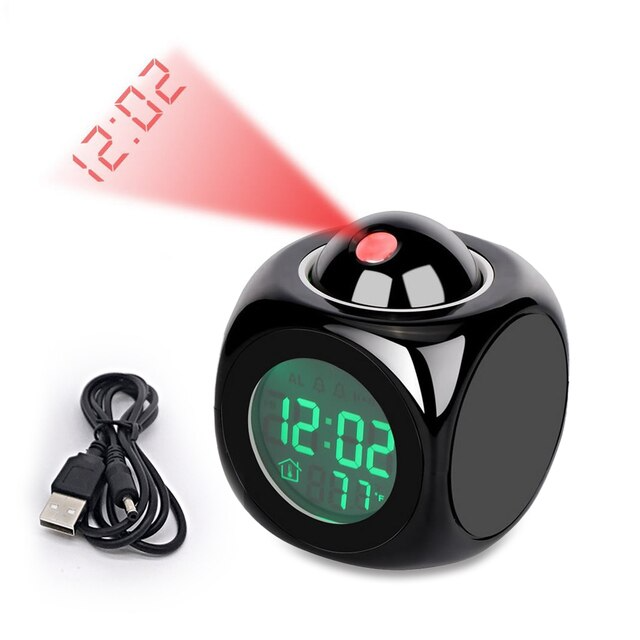 Voice-Controlled LED Projection Alarm Clock