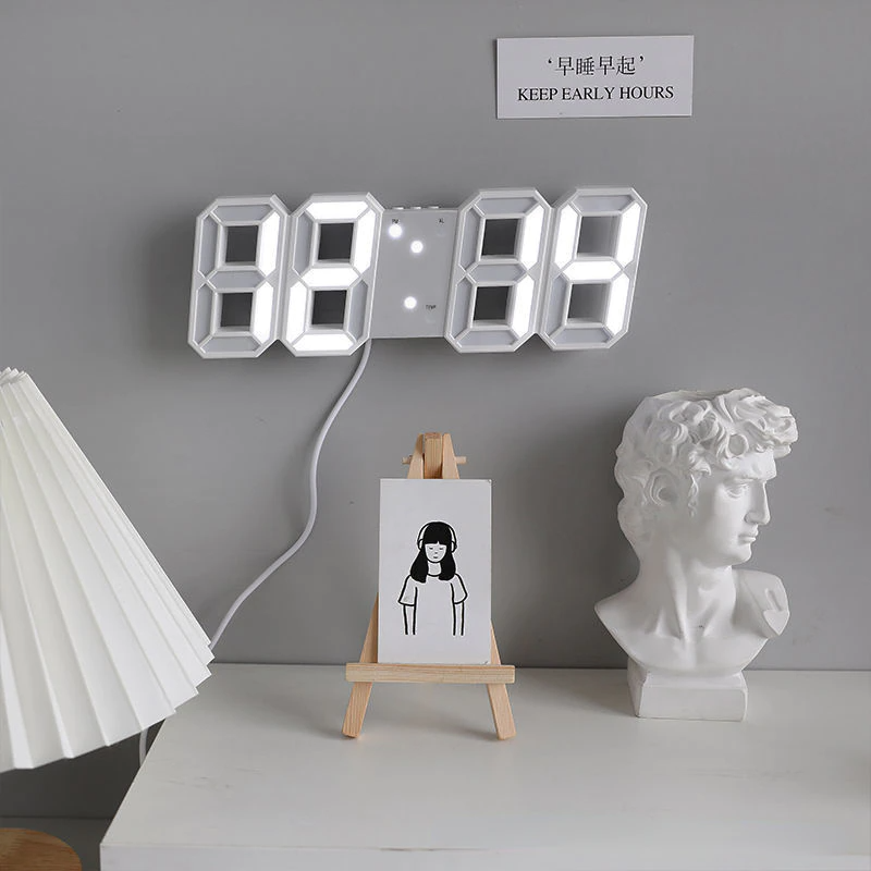 3D LED Digital Wall Clock with USB