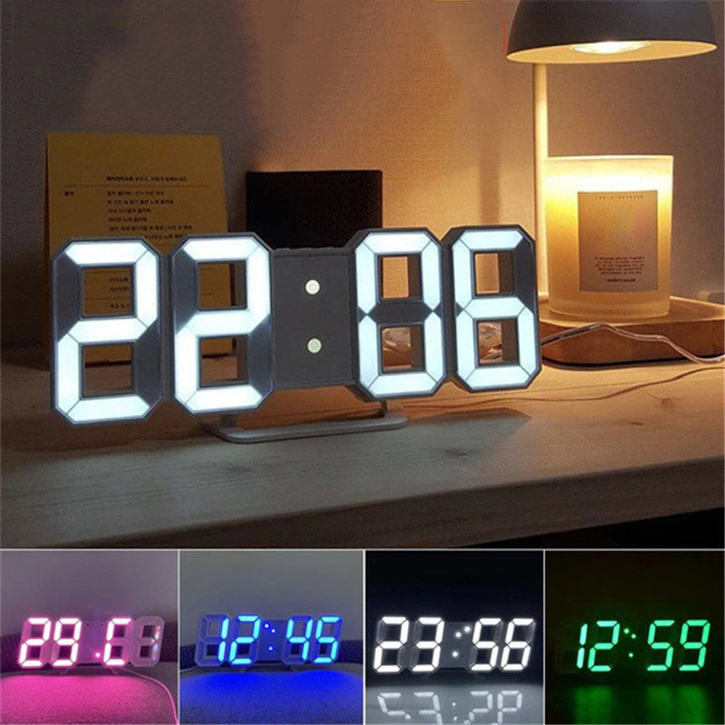 3D LED Digital Wall Clock with USB