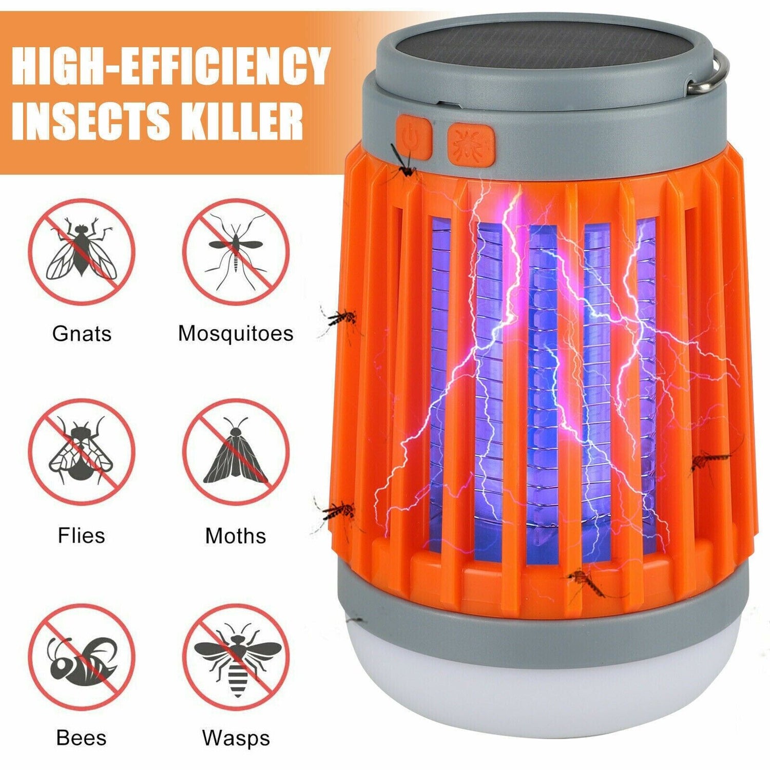 Solar-Powered Insect Zapper Lamp