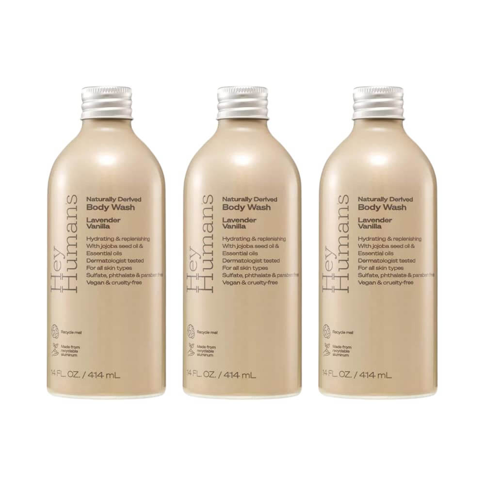 HEY HUMANS Lavender Vanilla Body Wash - 14 oz - 3 Pack