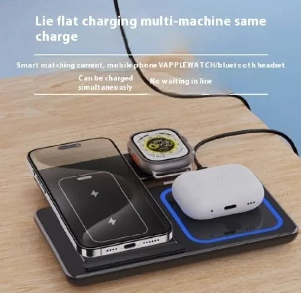 15W Tri-Device Fast Wireless Charging Hub