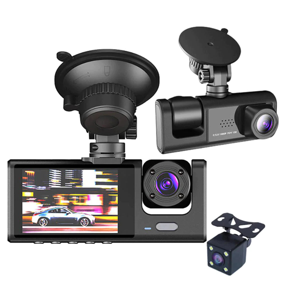 HD Triple View Dash Cam with G-Sensor