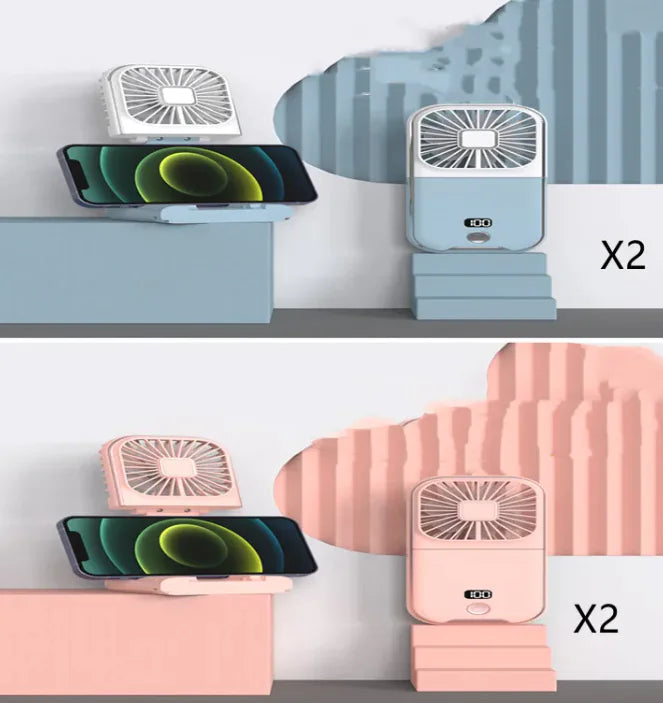 Compact Dual-Mode Travel Fan, USB Charged