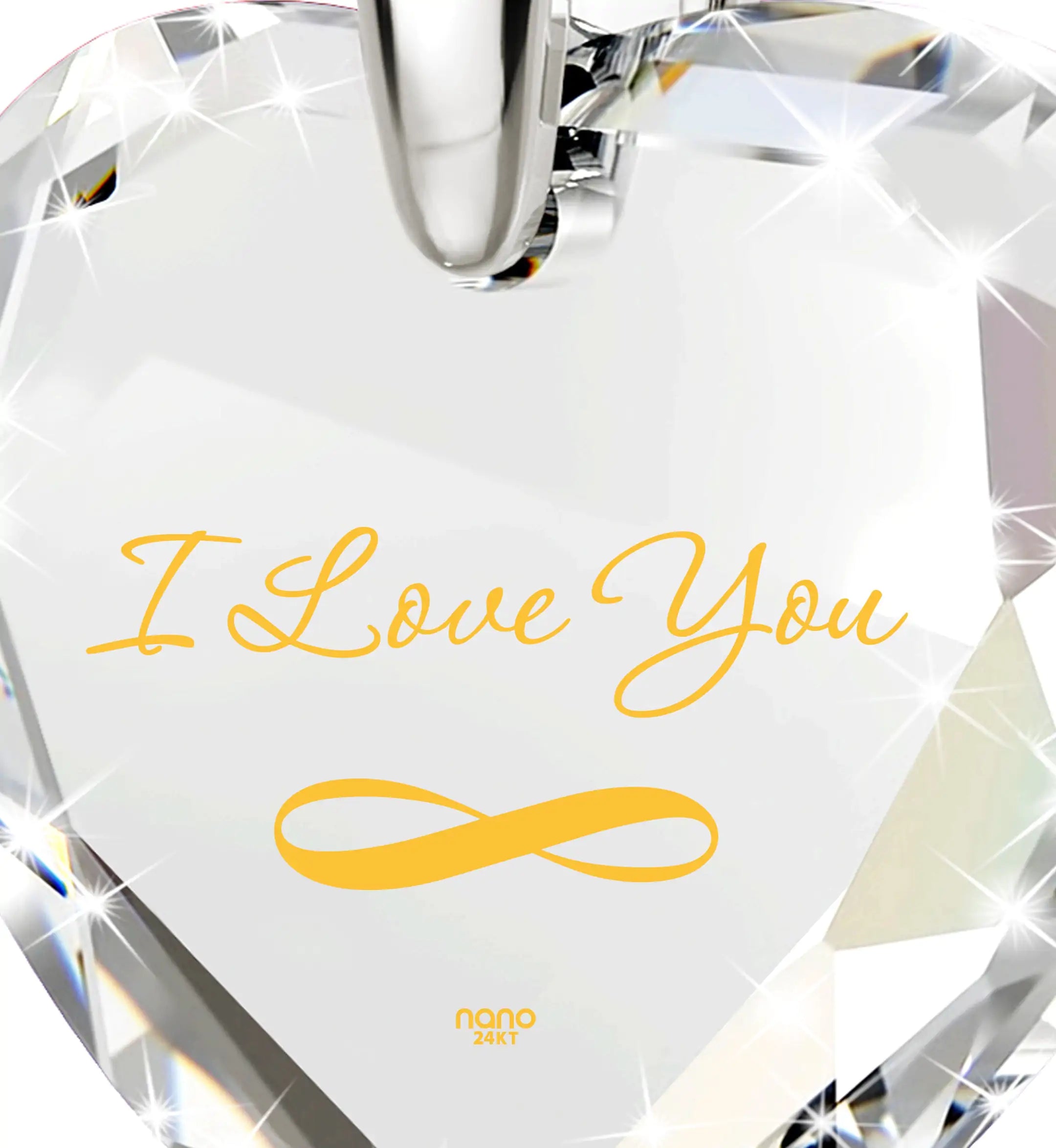 Eternal Love Gold-Inscribed Heart Pendant Necklace