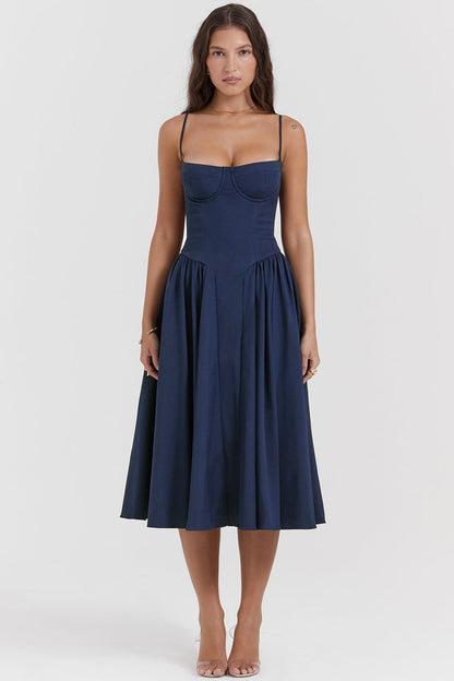 Elegant Corset Midi Dress
