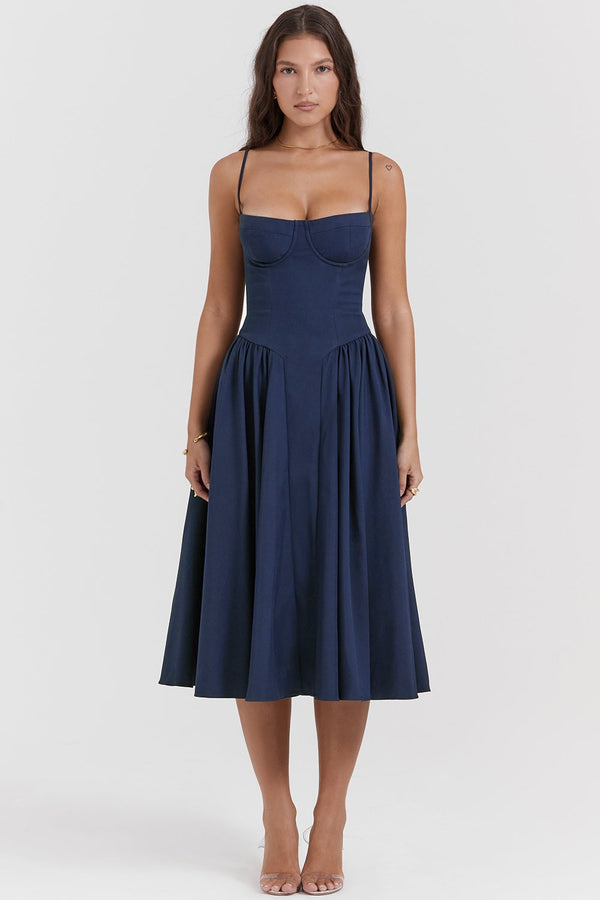 Elegant Corset Midi Dress