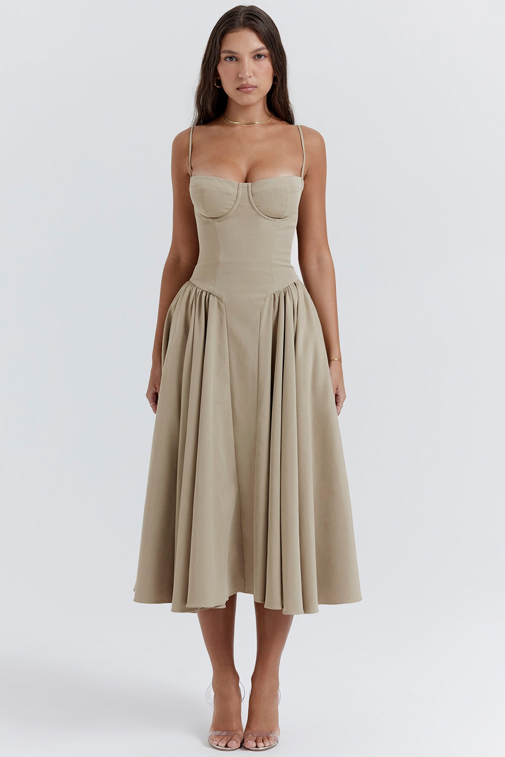 Elegant Corset Midi Dress
