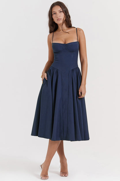 Elegant Corset Midi Dress