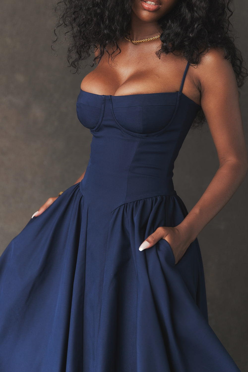 Elegant Corset Midi Dress