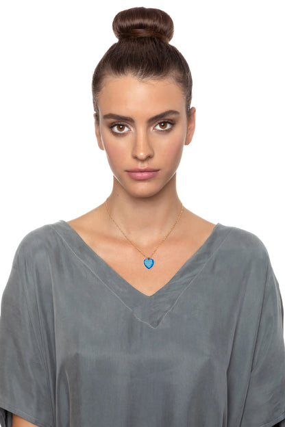 24k Gold Infinity Heart Love Pendant Necklace