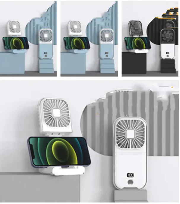 Compact Dual-Mode Travel Fan, USB Charged