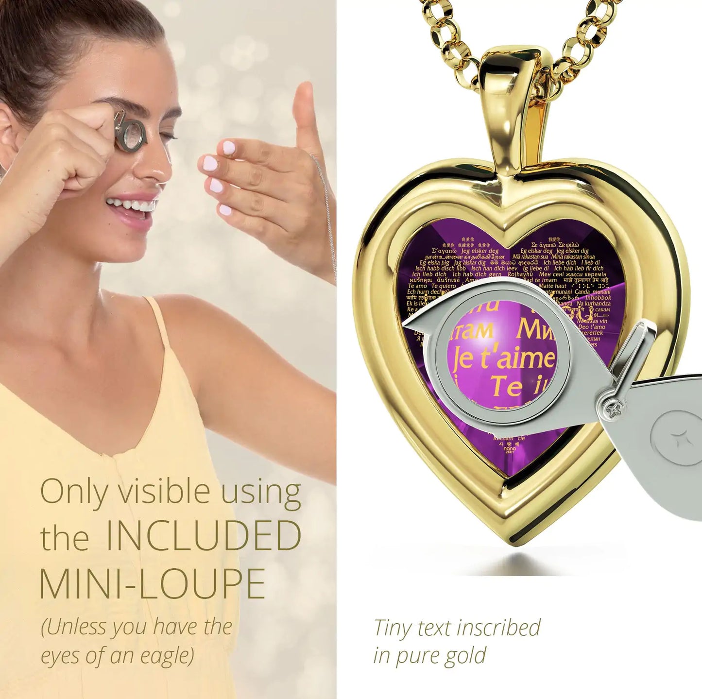 Multilingual Love Heart Jewelry Set