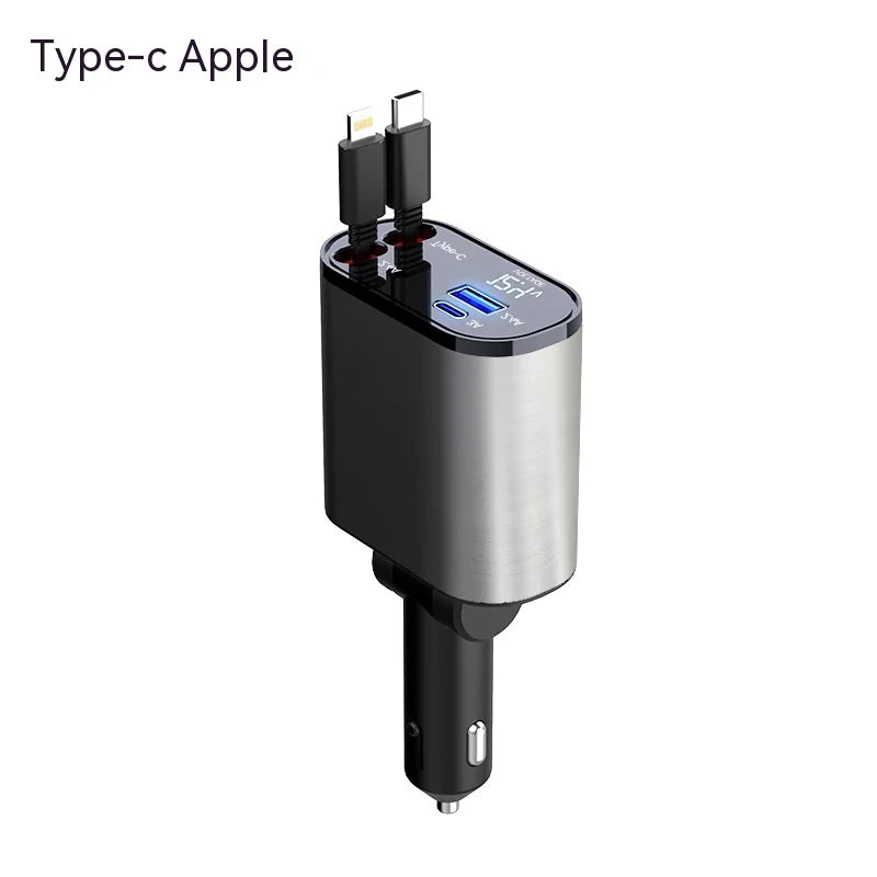 Retractable Multi-Port Car Charger