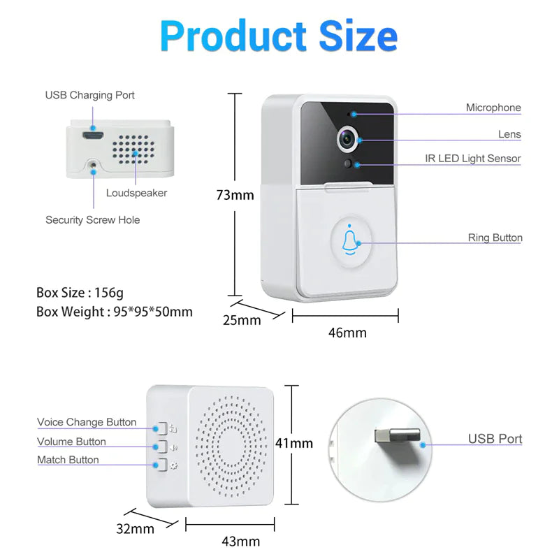 Smart WiFi Video Doorbell with Intercom