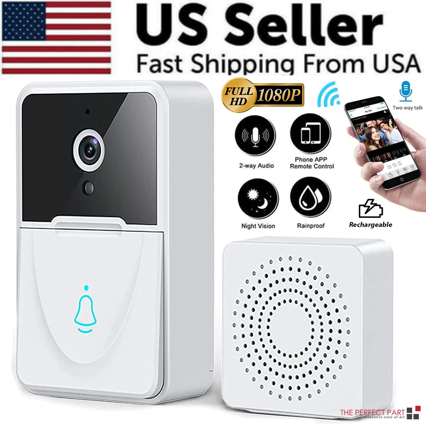 Smart WiFi Doorbell with Video Intercom