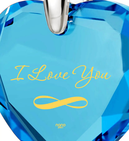 Eternal Love Gold-Inscribed Heart Pendant Necklace
