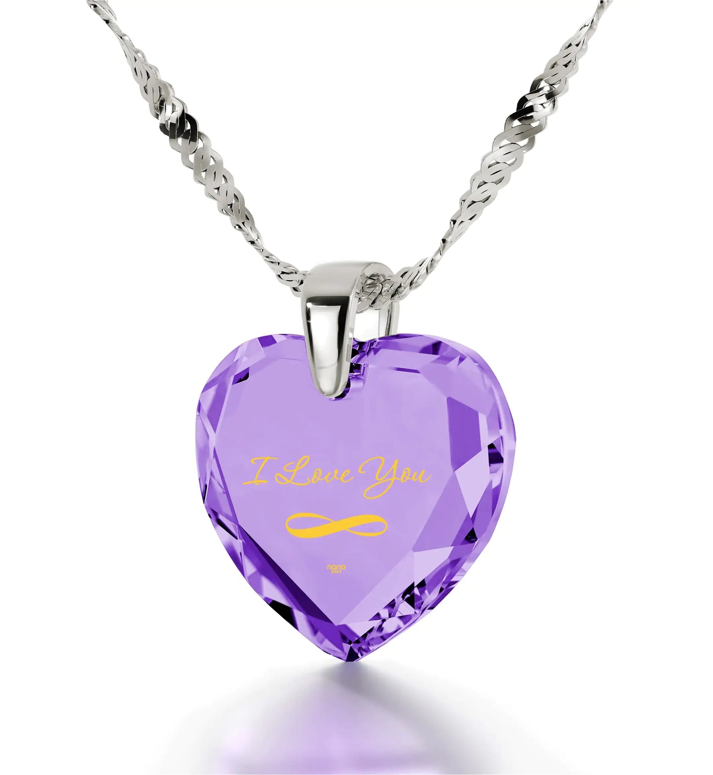 Eternal Love Gold-Inscribed Heart Pendant Necklace