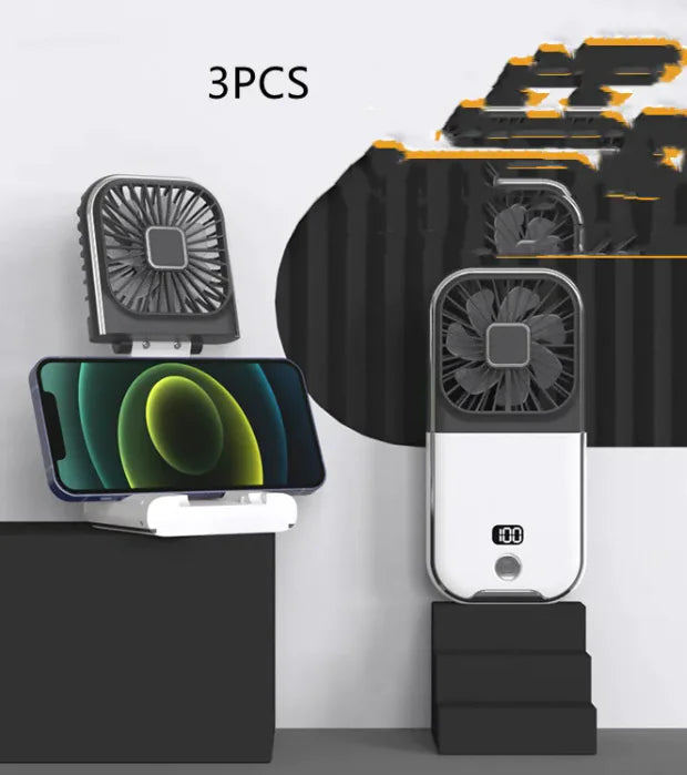 Compact Dual-Mode Travel Fan, USB Charged
