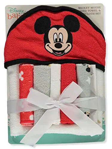 Mickey Mouse Baby Hooded Towel &amp; Washcloths Set