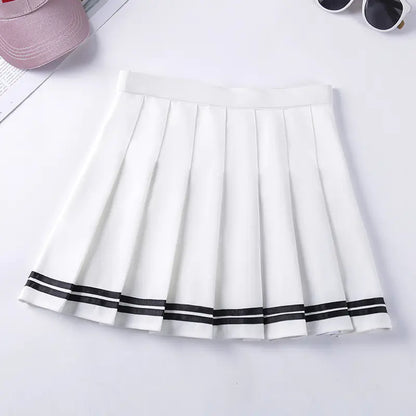 Chic Striped A-Line Pleated Skirt
