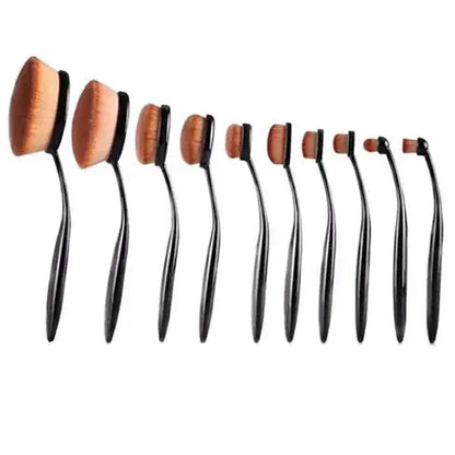 Oval Pro 10-Piece Makeup Brush Set