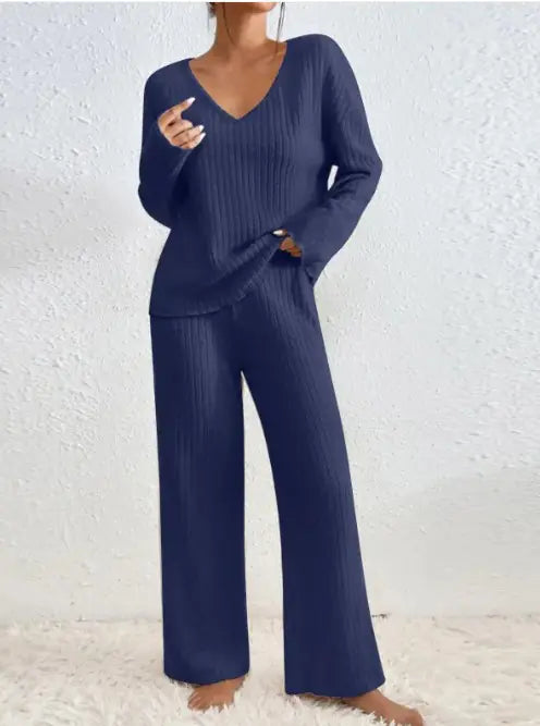 Autumn Rib Knit Loungewear Duo