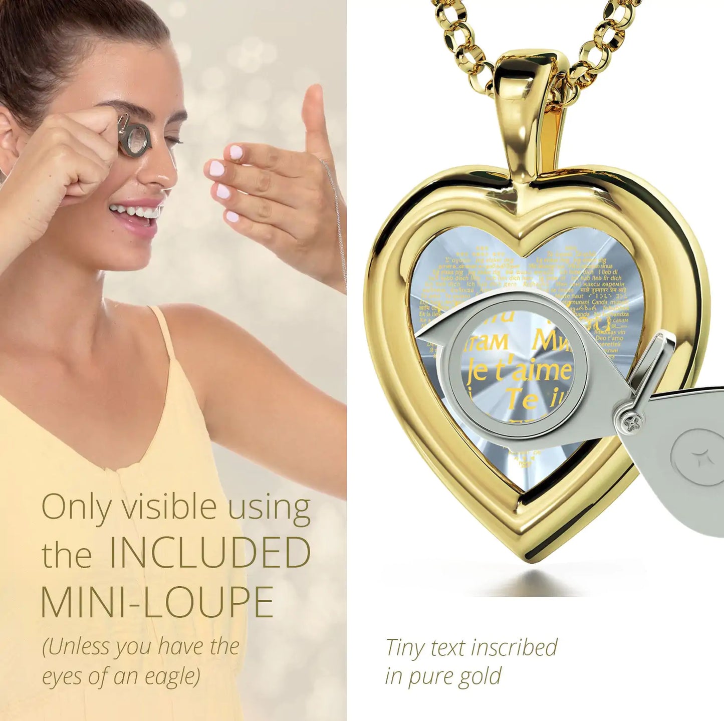 Multilingual Love Heart Jewelry Set