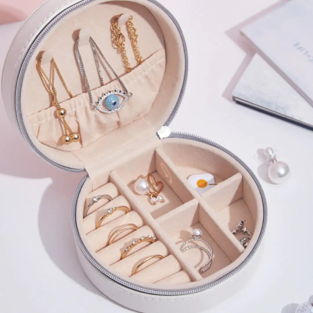 Circular Travel Jewelry Box