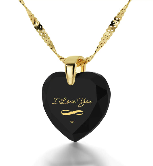 24k Gold Infinity Heart Love Pendant Necklace