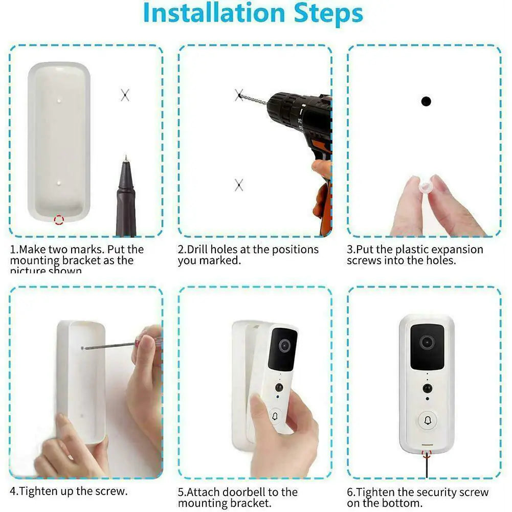 HD 1080P WiFi Ring Doorbell with Security Camera