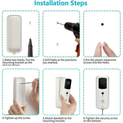 HD 1080P WiFi Ring Doorbell with Security Camera