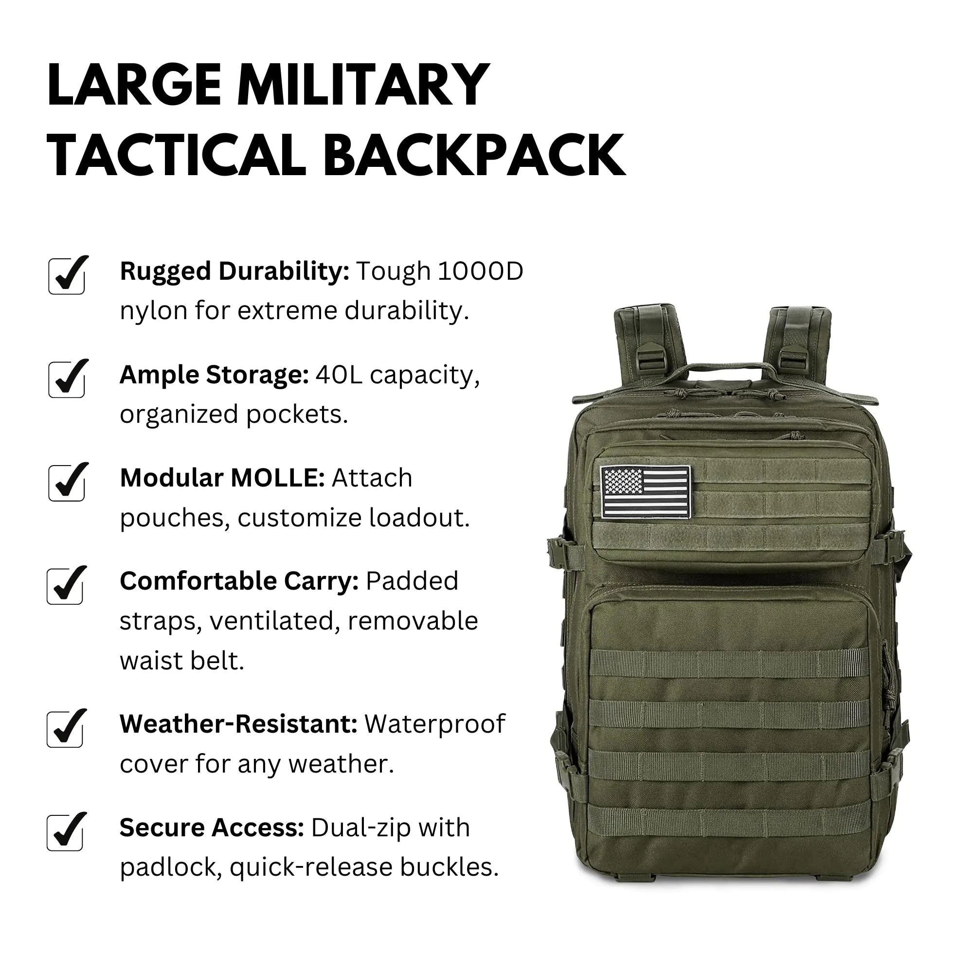 Expansive Tactical Gear Backpack
