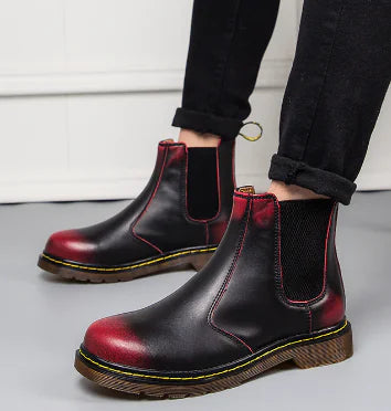 Autumn Style Thick-Heeled Cowhide Martin Boots for Women