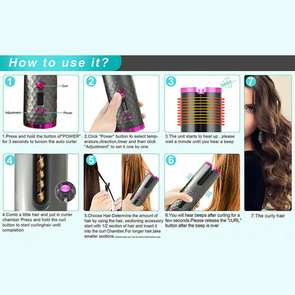 Ceramic Auto Curl Wireless Iron