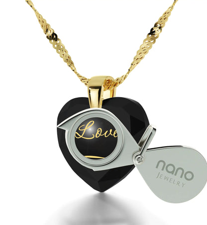 24k Gold Infinity Heart Love Pendant Necklace