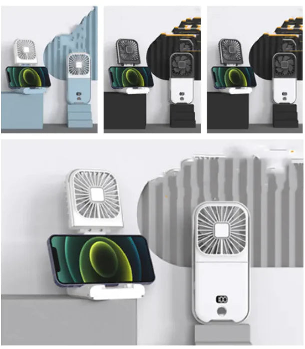 Compact Dual-Mode Travel Fan, USB Charged