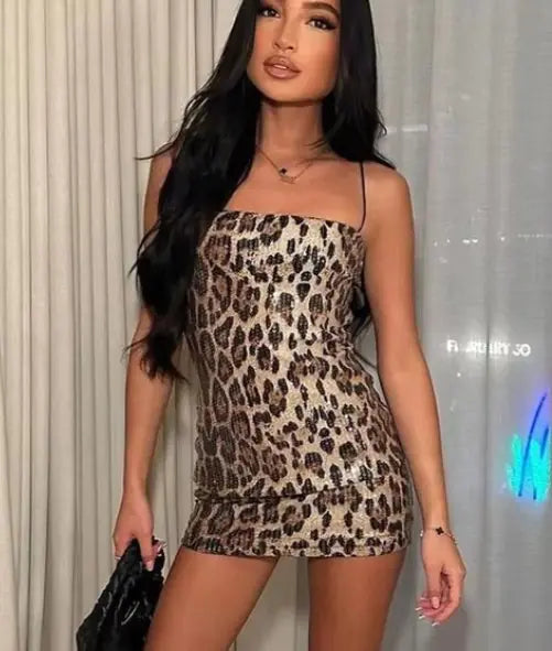 Chic Beaded Sling Dress