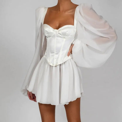 Elegant Chiffon Lantern Dress