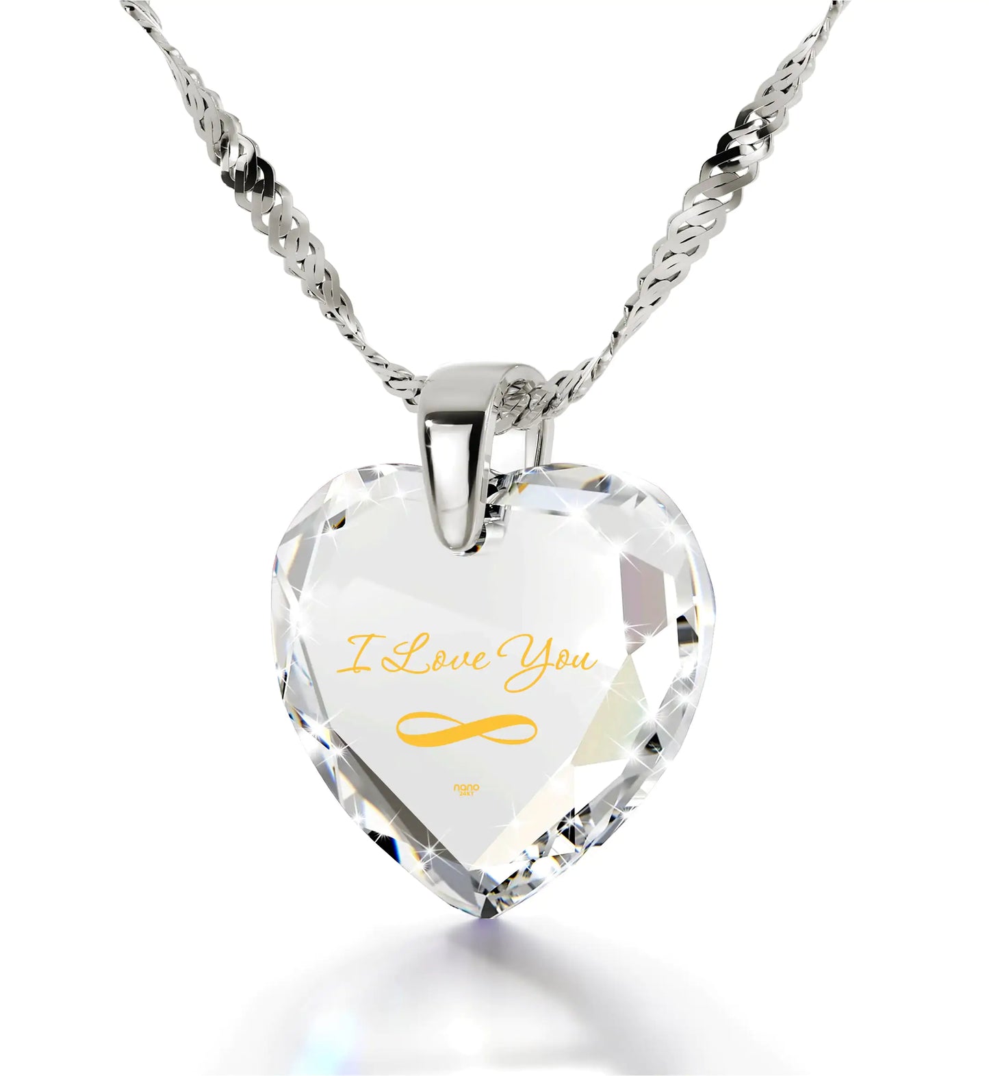 Eternal Love Gold-Inscribed Heart Pendant Necklace