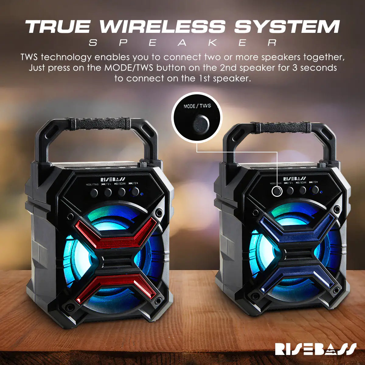 Compact Party Bluetooth Speaker with LED Effects