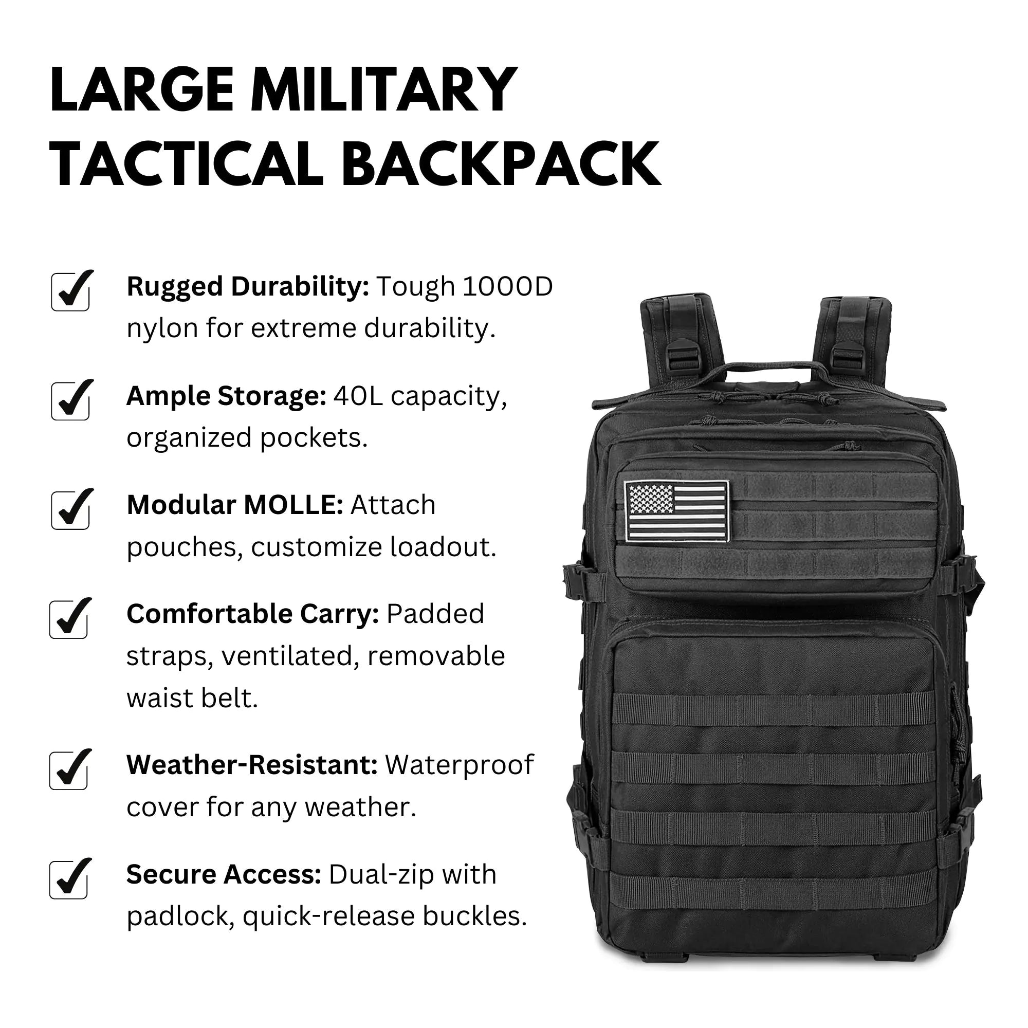 Expansive Tactical Gear Backpack