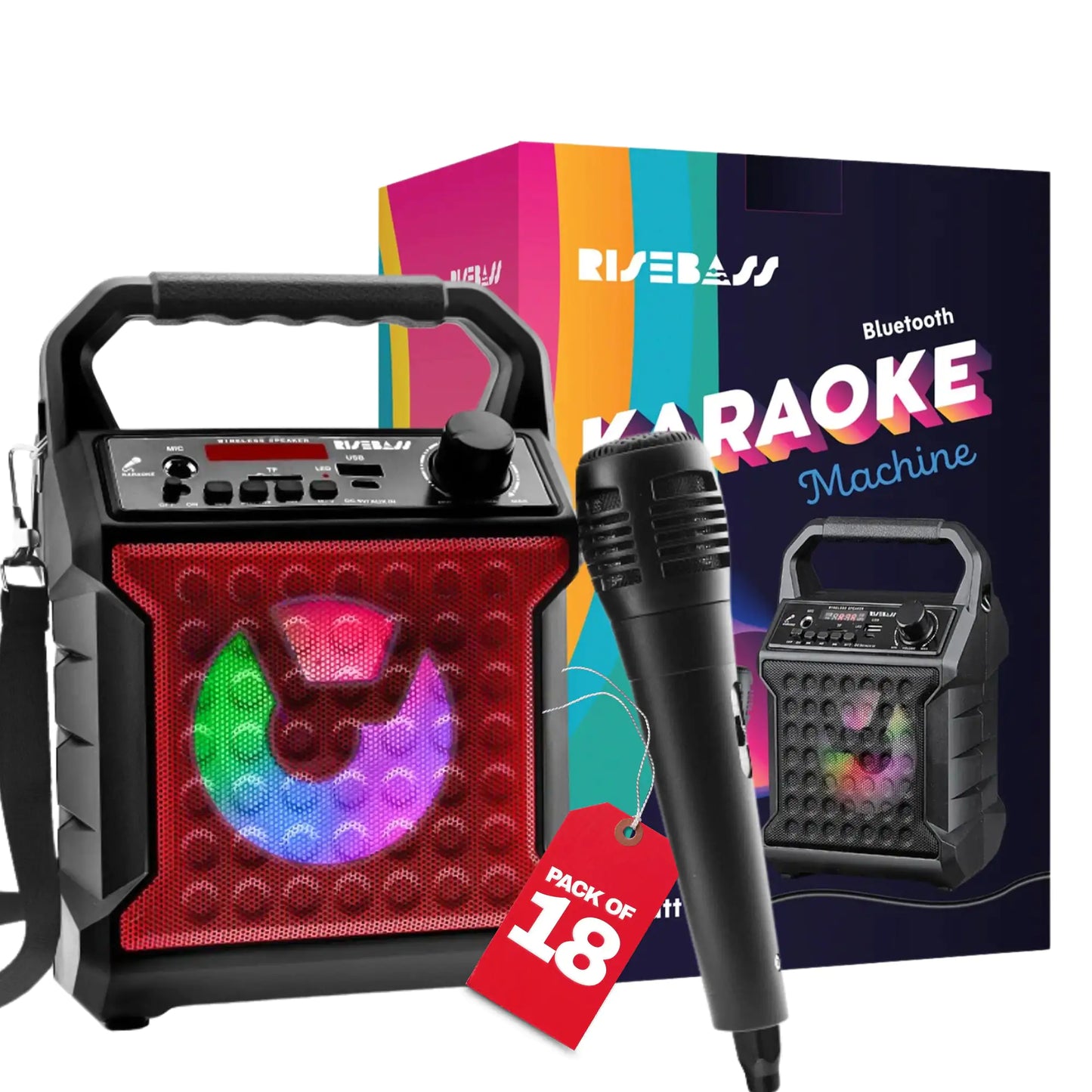 Risebass Mobile Karaoke System with Party Lights