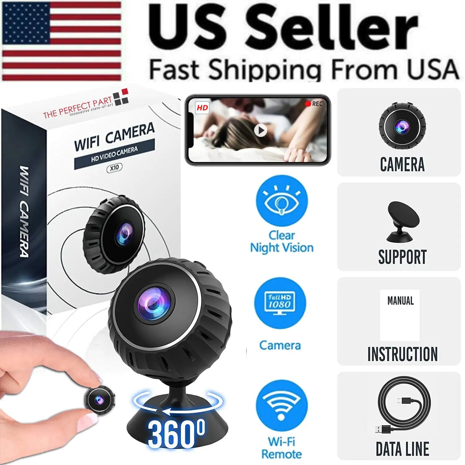 Compact Wireless Nanny Cam HD 1080P DVR