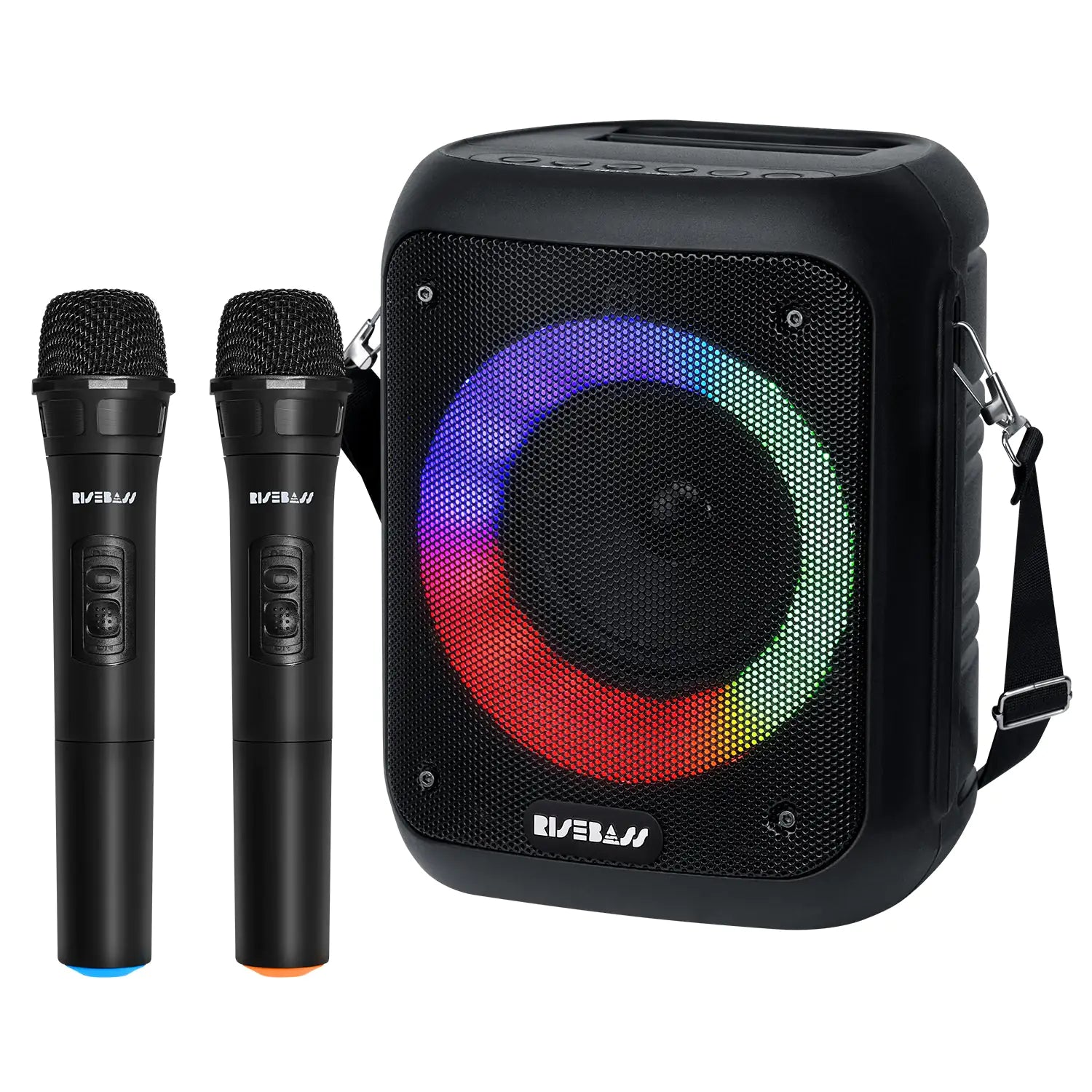 Risebass Mobile Karaoke Pro with Dual Mics &amp; Bluetooth